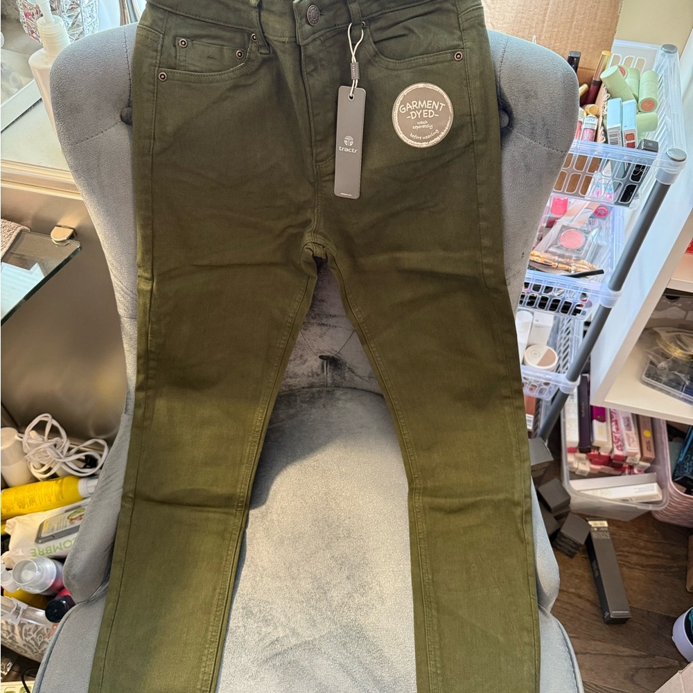 Tractr Olive High-Rise Skinny Jeans